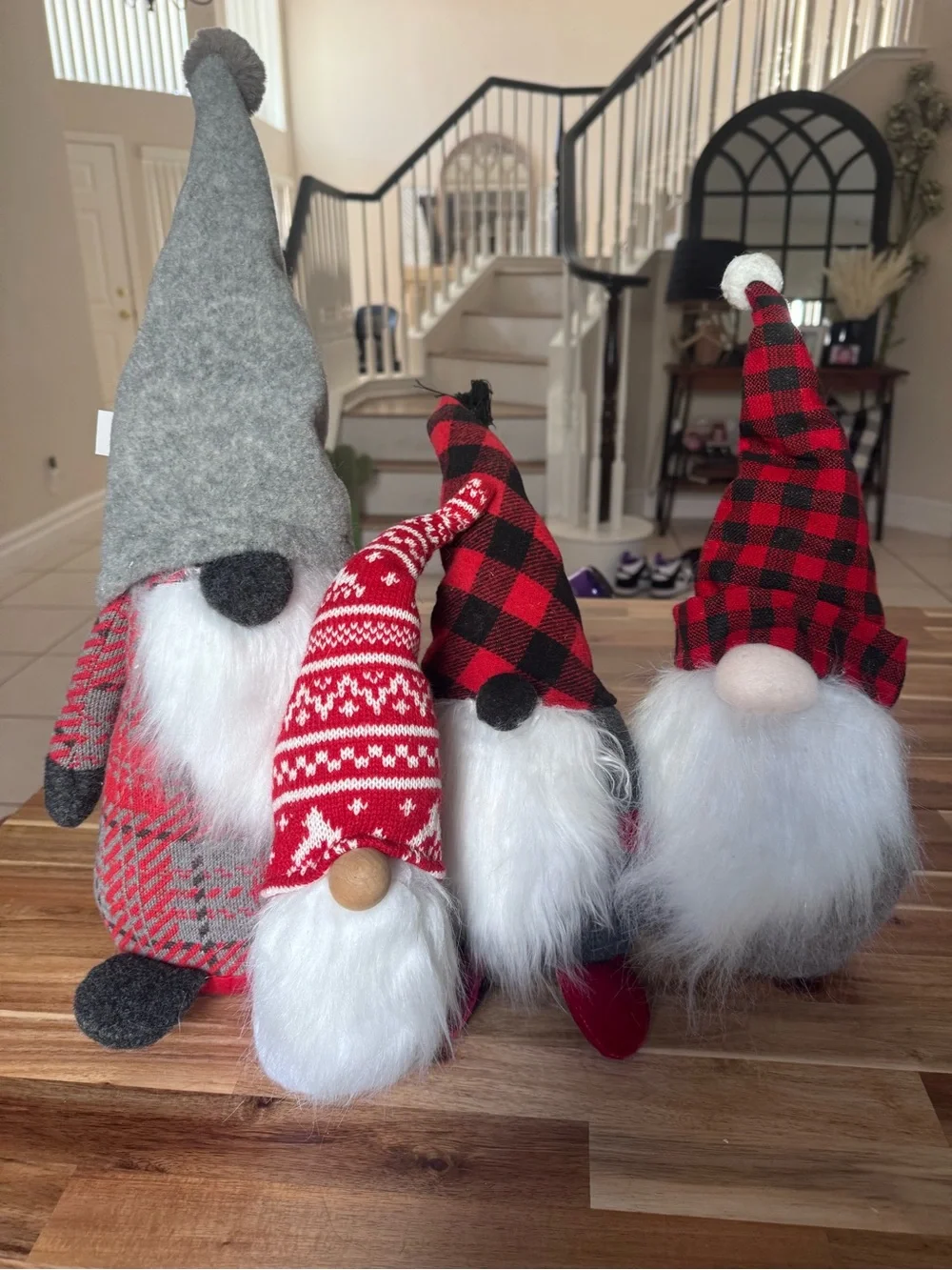 Pottery barn Holiday Gnome family 4. Plush Décor - weighted.